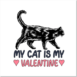 My Cat is my Valentine Posters and Art